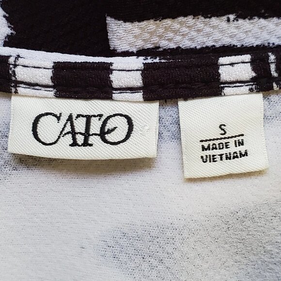 Cato Woman's 3/4 Sleeve V-Neck Zebra Print Swirled Striped Sheath Dress Size S - Picture 8 of 10